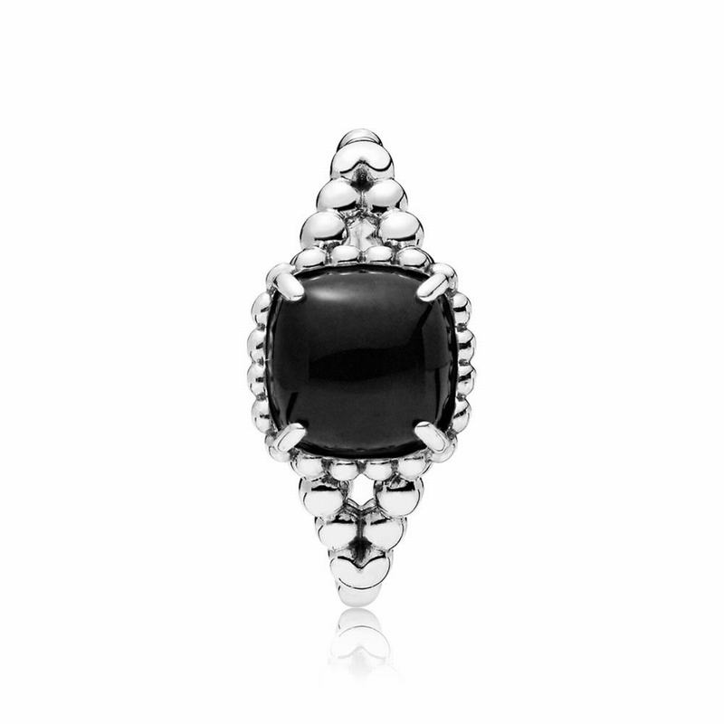 Pandora Vibrant Spirit Statement Ring - Sterling Silver/Black/Crystal - Canada | YA7363RW